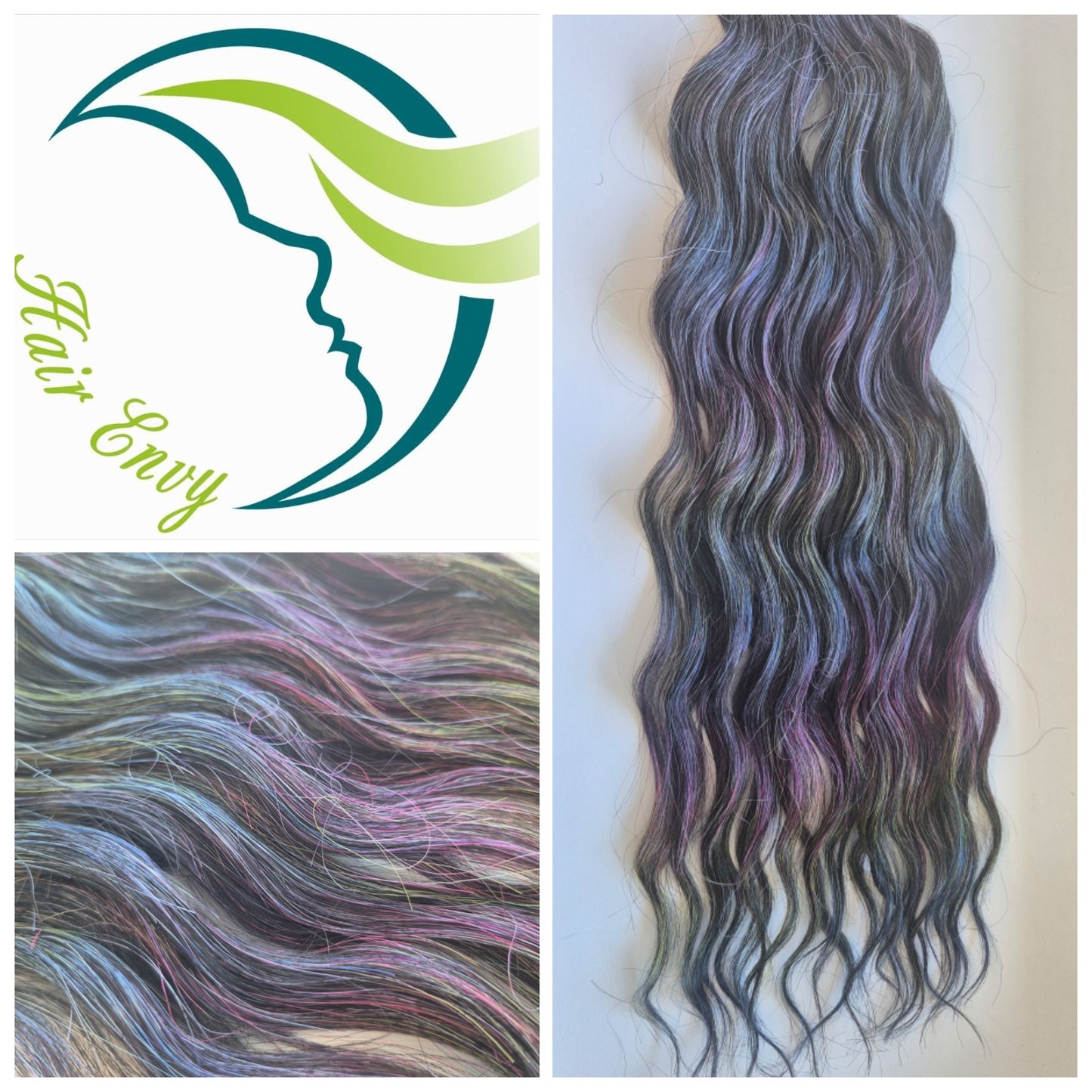 Oil slick glitch, brushable wavy