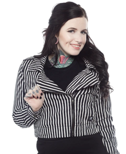 Striped Moto Jacket