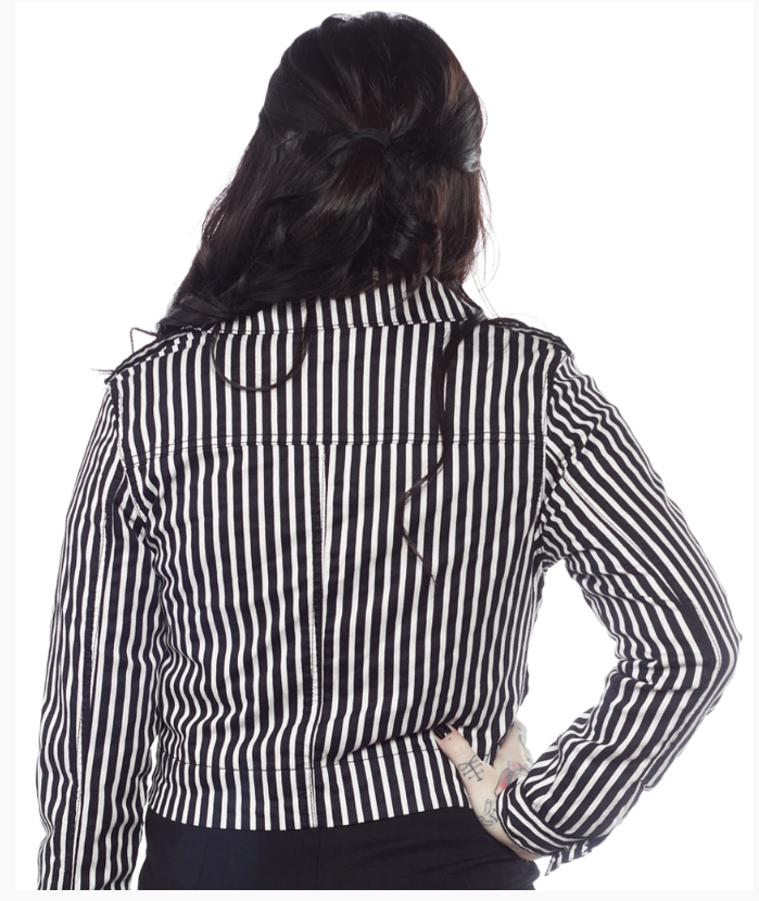 Striped Moto Jacket