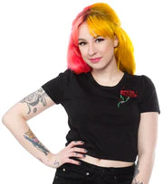 Barbed Wire Rose Crop Tee