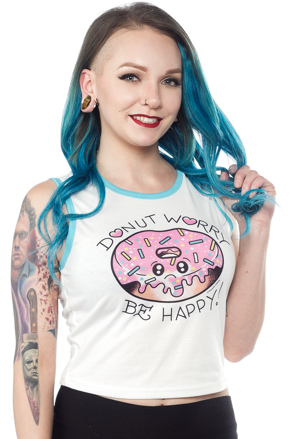Donut worry, be happy : Crop top Tank